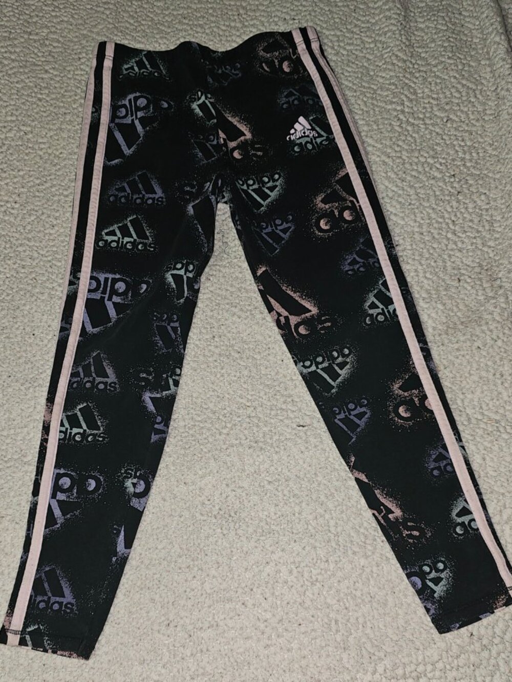 Adidas Black Running Yoga Leggings Girl's Size 6X Tall